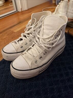 Converse High-Top Canvas Sneakers in White